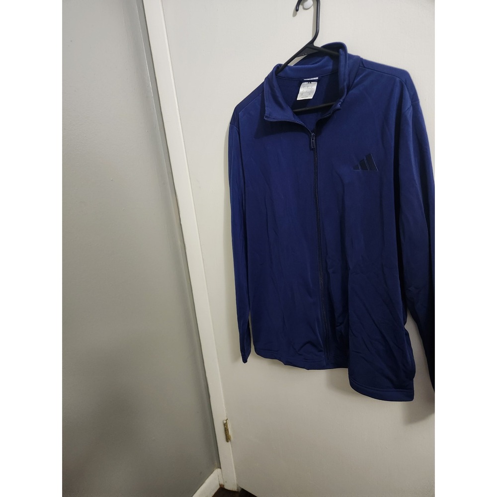 Adidas Mens Tracksuit Set Navy Blue Full Zip Jacket and Jogger Pants Size Large